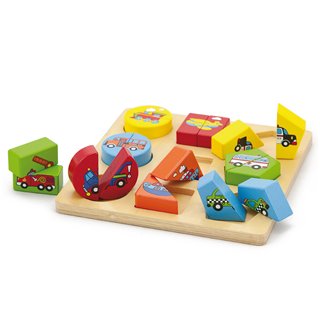 Geometry shape sorting puzzle - vehicles